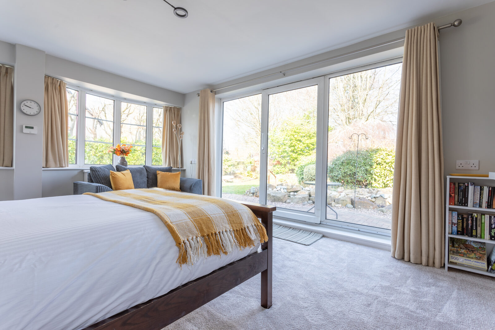 Robins Perch Bramhall bedroom with garden doors